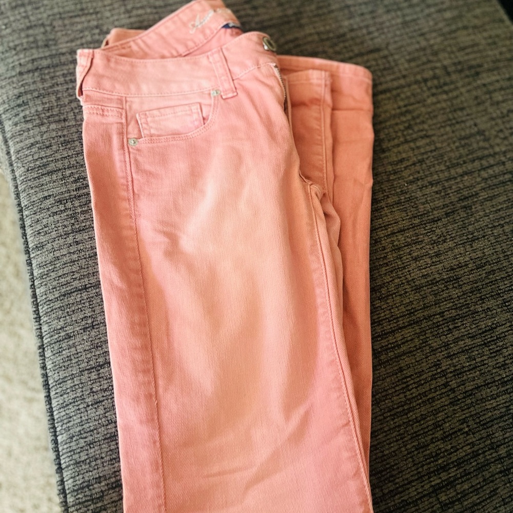 American Eagle Peach Skinny Jeans